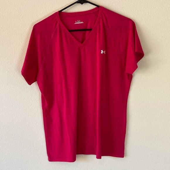 Under‎ Armor Dark Pink t-shirt size L (J15) - Picture 1 of 9